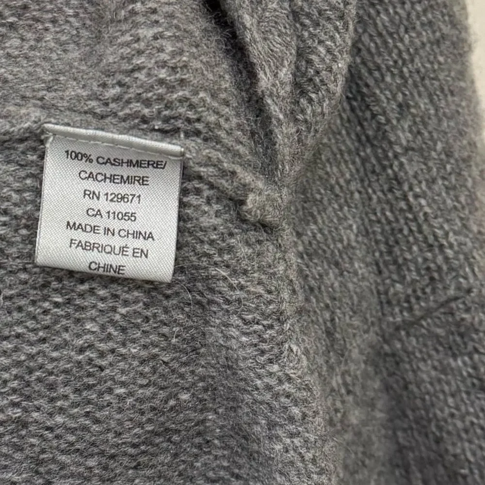 360 Cashmere Colorblock Turtleneck Sweater Size Small 100% Cashmere Gray Black